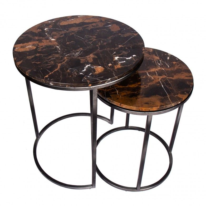 BLACK MARBLE SIDE TABLE S
