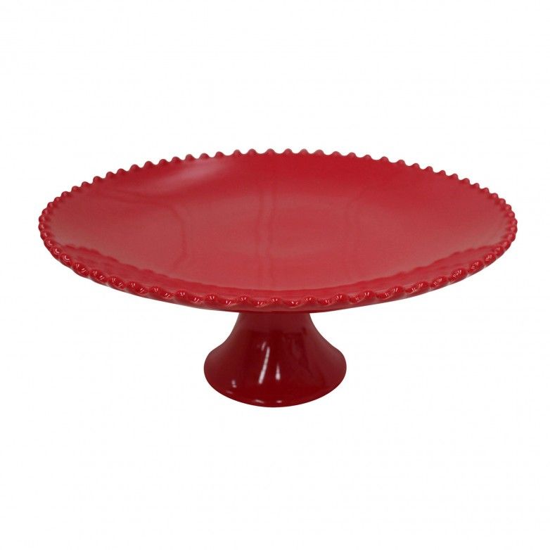 PEARL RUBI 33CM FOOTED PLATE