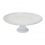 PEARL WHITE 33CM FOOTED PLATE