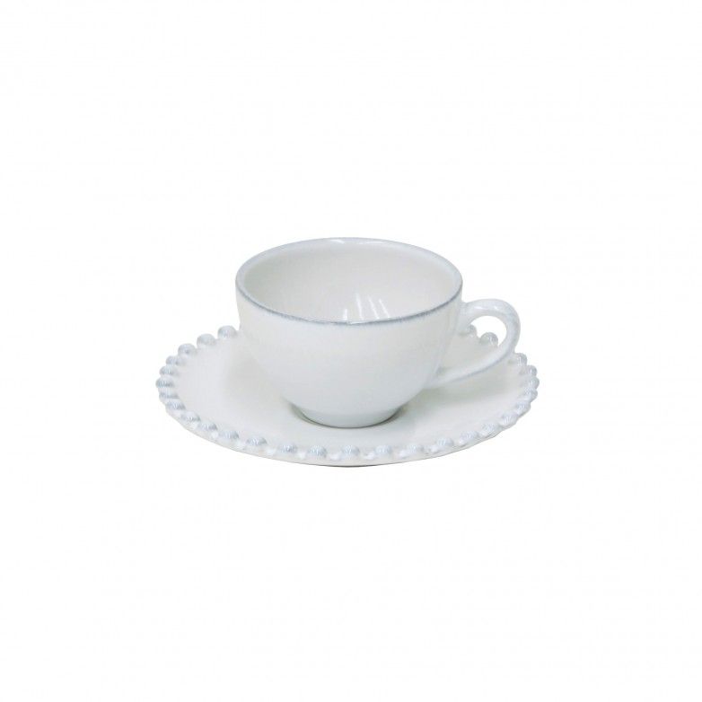 6 PEARL WHITE COFFEE CUPS & SAUCER