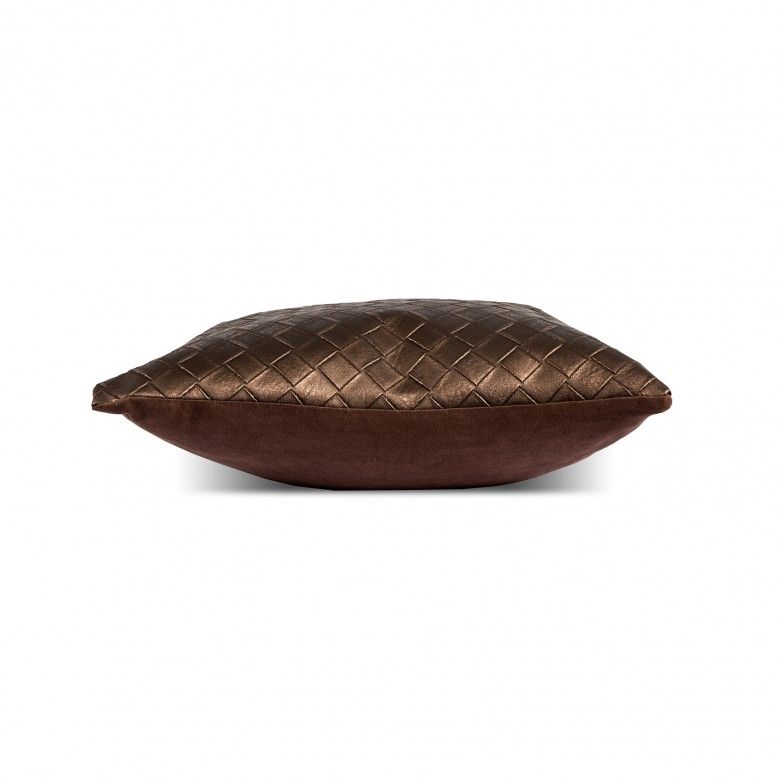 BROWN BRAIDED EFFECT CUSHION