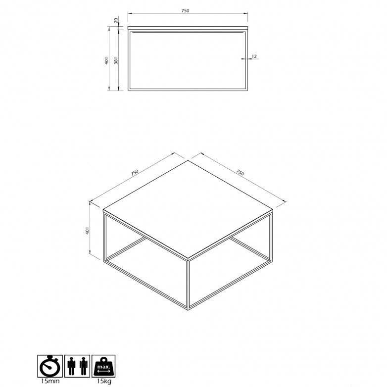 MESA APOYO GLEAM WALNUT I