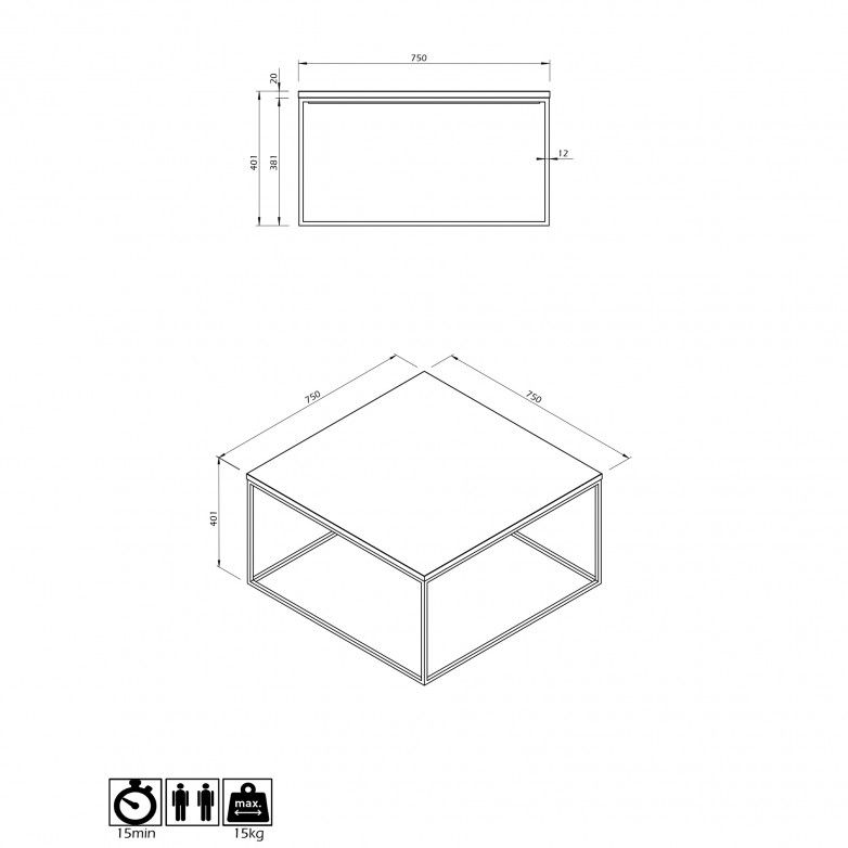 MESA APOYO GLEAM OAK BLACK I