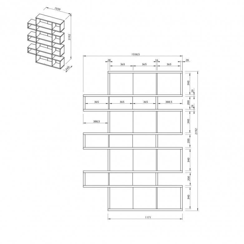 WALNUT BLACK LONDON BOOKCASE II