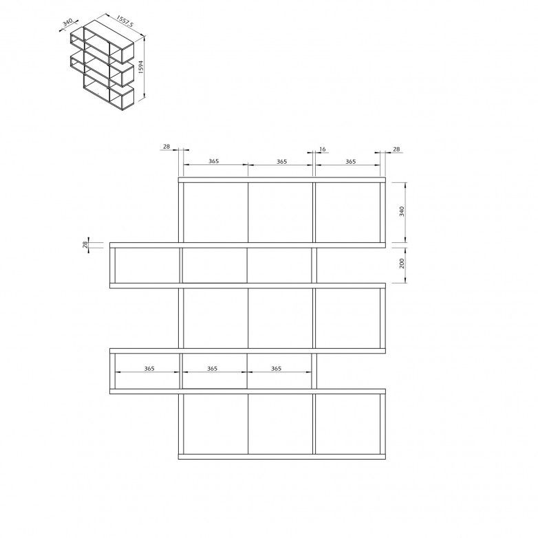 WALNUT WHITE LONDON BOOKCASE I