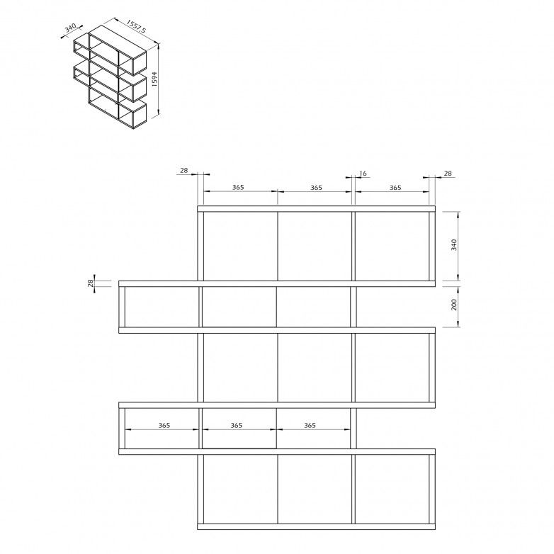 WHITE BLACK LONDON BOOKCASE I