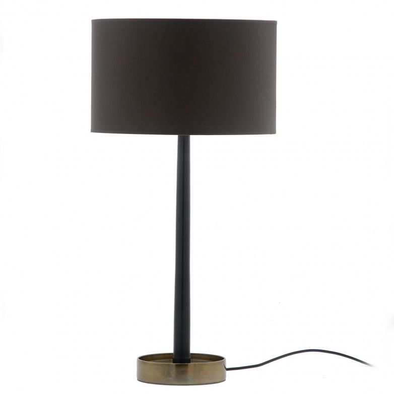 TABLELAMP METAL WITH BROWN SHADE TABLE LAMP