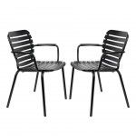 VONDEL BLACK SET OF 2 OUTDOOR CHAIRS