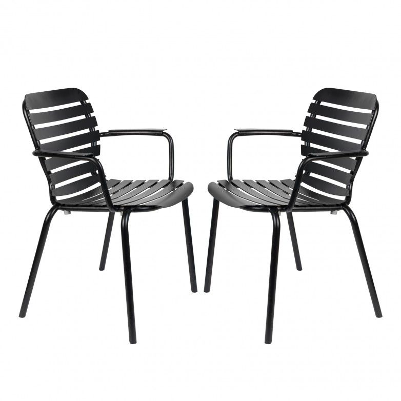 VONDEL BLACK SET OF 2 OUTDOOR CHAIRS