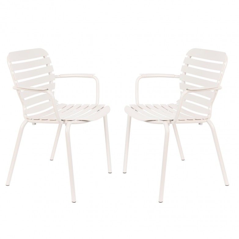 VONDEL WHITE SET OF 2 OUTDOOR CHAIRS