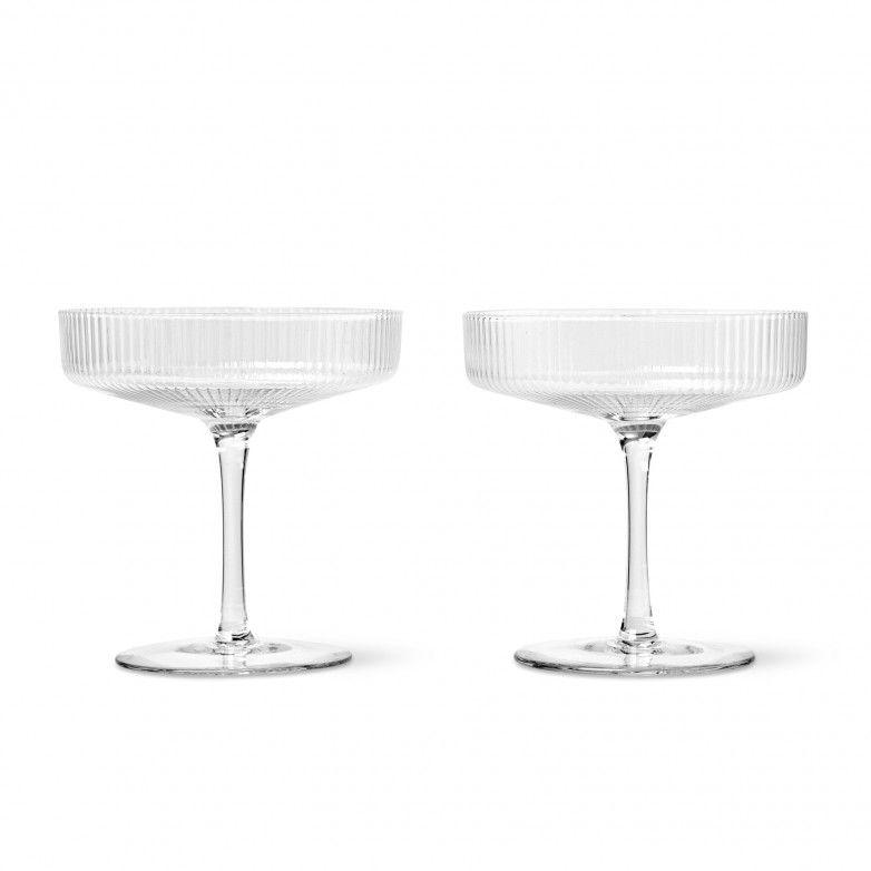 RIPPLE CLEAR SET OF 2 COCKTAIL GLASSES