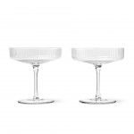 RIPPLE CLEAR SET OF 2 COCKTAIL GLASSES