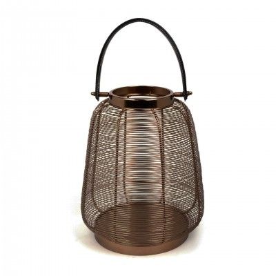 BRASS LANTERN WITH LEATHER HANDLE