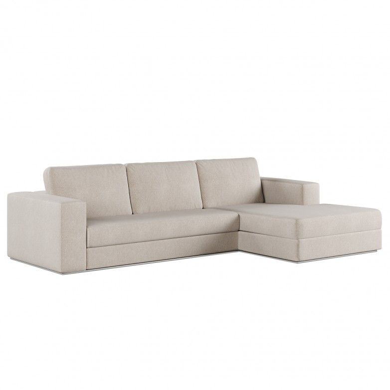 ALHAMBRA LIGHT GREY SOFA WITH CHAISE LONGUE