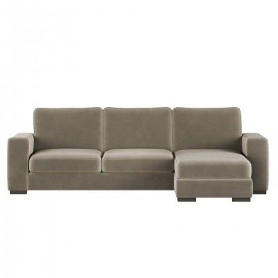 ORION TAUPE SOFA WITH CHAISE LONGUE