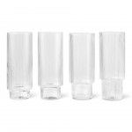 RIPPLE CLEAR LARGE  SET OF 4 GLASSES