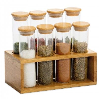VAL SET OF 8 JARS OF SPICES