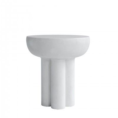 CROWN WHITE TALL SIDE TABLE