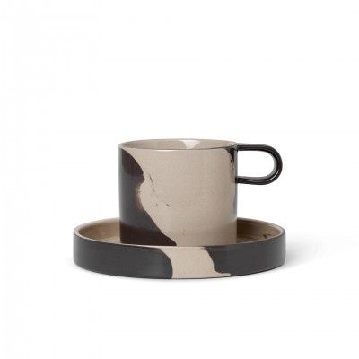 INLAY COFFEE CUP AND SAUCER